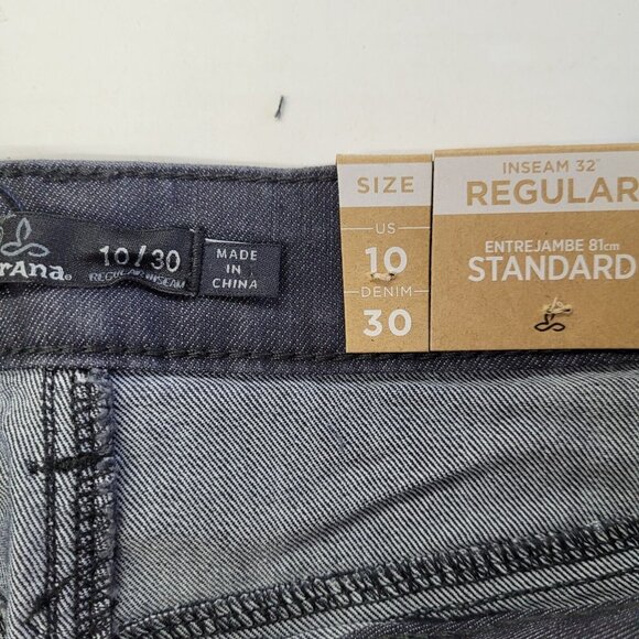 Prana Jada Jean Womens 10 Reg Denim‎ Solid Grey Stretch 5-Pocket Style 1965631 - Picture 5 of 11